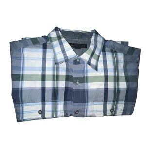 Banana Republic Men's Checkered Shirt - Navy, Forest, White